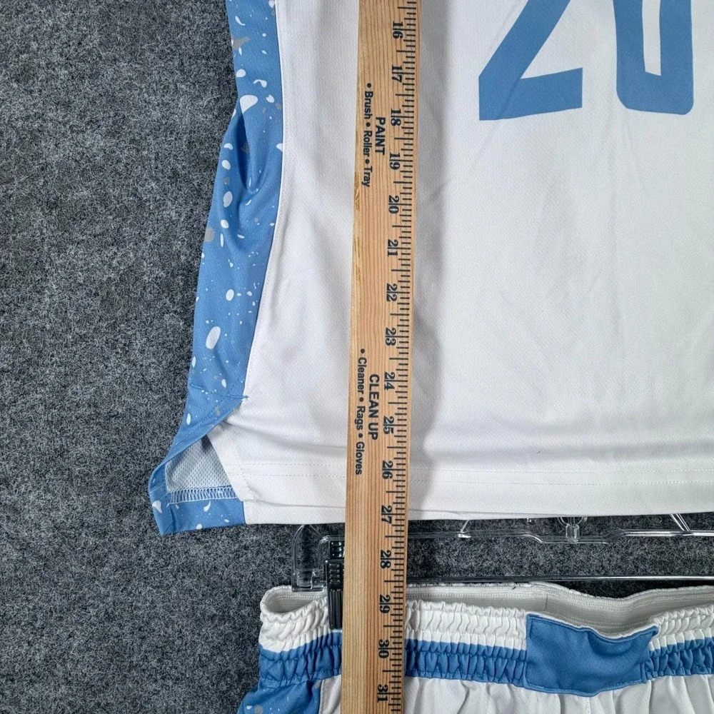 Air Jordan Basketball Jersey & Shorts Men L/M White Blue Performance Knights #20